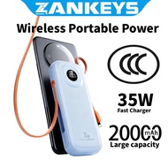 [Z ANKEYS] CCC Portable power bank 35W telescopic Wireless Power Bank 20000mAh digital display fast 