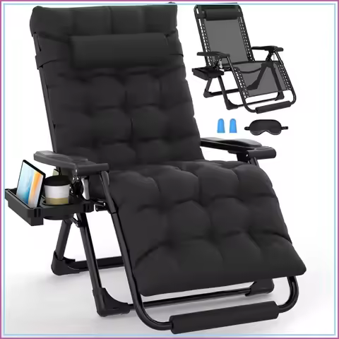 Oversized Zero Gravity Chairs XL, Padded Anti Gravity Chair, 29in Lounge Chair, Folding Reclining Ch