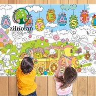 ZILUOLAN Easter Tablecloth, DIY Art Craft Easter Giant Coloring Poster, Creative Cartoon Bunny Doodl