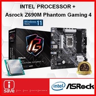 Asrock Z690M Phantom Gaming 4 Z690 LGA 1700 Motherboard + Intel 12TH / 13TH GEN CORE I3 / I5 / I7 / 