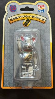 Be@rbrick 100% 銀色招財貓 開運 bearbrick
