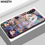 Case For Samsung A70 A70s A80 Panda Design Protective Cover Colorful Graffiti Glass Phone