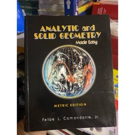 Analytic and Solid Geometry made easy metric edition by Comandante