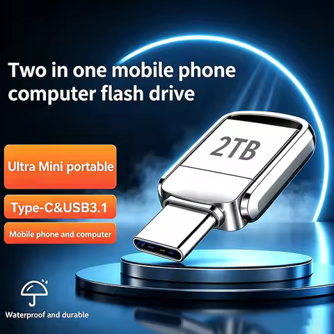 Flash Drive Cam Accessories 2TB High-Speed USB 3.1 Type-C OTG Metal Pen Drive 1TB Portable Memory US
