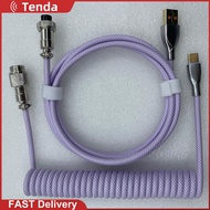 2 in 1 Spiral Coiled Wire Mechanical Keyboard Aviator Connector USB-C Cable