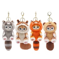 Mofusand ชุดแมวฉลาม Cos ตุ๊กตานุ่มและน่ารักตุ๊กตาแมว12ซม. พวงกุญแจกำมะหยี่น่ารักจี้ตกแต่งกระเป๋า