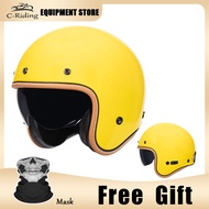 Jet DOT Open สำหรับผู้ชายย้อนยุคสำหรับผู้หญิง3/4หมวกนิรภัยแข่งรถคาเฟ่วินเทจ Helm Half Face Cte De Mo