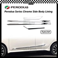 Perodua Series CHROME Side Body Moulding Door Trim Lining Bodykit Body Kit Myvi Lagi Best Icon Bezza