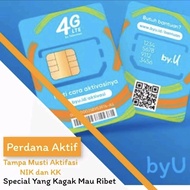 KARTU PERDANA BYU B.YU AKTIV BIsa UNLIMITED 2Mbps / 15Mbps mohon baca deskripsi
