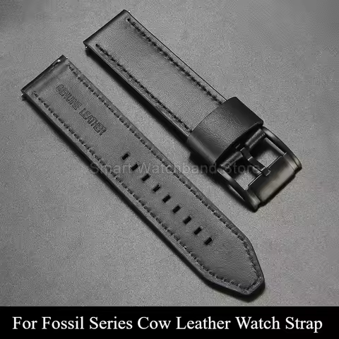 Cow Leather Watch Strap 20 24mm Black Brown for Fossil FS4656 FS4682 JR1354 JR1401 FS4812 ME3052 Sta