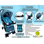 Apruva Aller Folding Deluxe Baby Stroller with Reversible Handle SD-22, Blue Green $iw