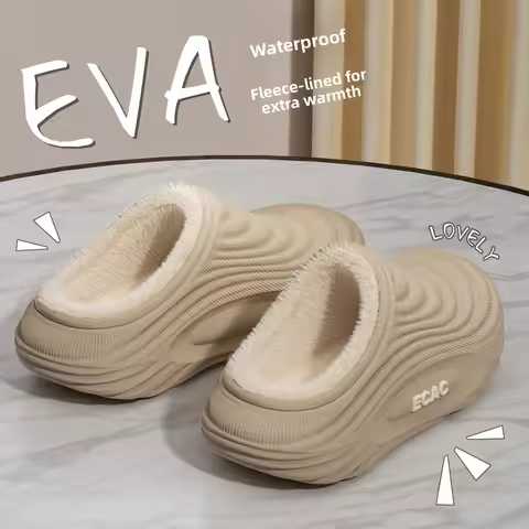New cotton slippers with a poop like feel at home, waterproof and winter warm anti slip cotton slipp