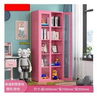 簡約北歐鐵藝書櫃 客廳置物櫃 收納櫃 展示櫃 儲物落地櫃【粉色/1800*700*350】#H158040006