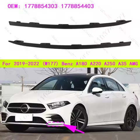 For 2019-2022 W177 Mercedes Benz A180 A220 A250 A35 AMG Front Bumper Lip Cover Trim Molding Strip 17