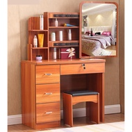 BROWN Mirror Table Make Up Dressing Storage Compartment Locker Drawer Make Up Furniture Bedroom Cosm