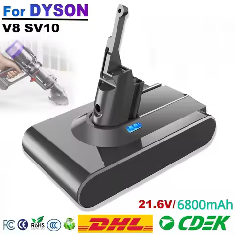 21.6V Replacement Battery For Dyson 6800mAh V8 Battery For Dyson Vacuum Cleaner Li-Ion Battery For V