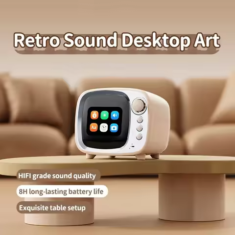 JY81-Pro Bluetooth Speaker with Lyrics Display Retro Wireless Alarm Clock HiFi Sound Powerful Bass P