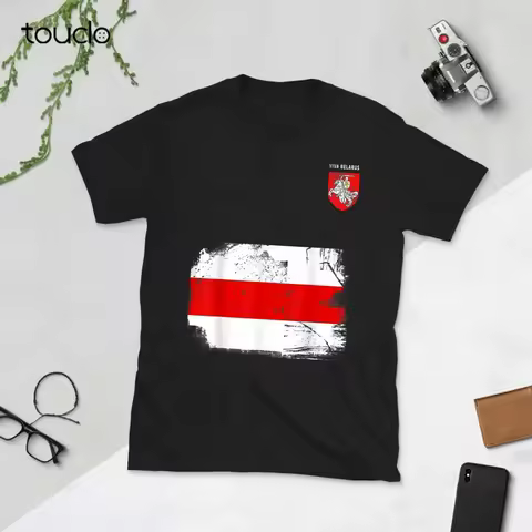 Belarus Pogonya White Red White Vintage Flag T-Shirt Belarus Support Tee Oversized Tees Fashion Tshi