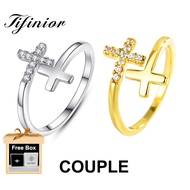 Double Cross Ring, Waterproof and Fade-Resistant, Fashionable Symbol of Faith,ring for gf bf