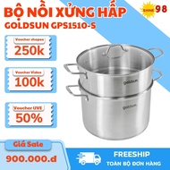 Nồi xửng hấp inox GPS1510-S đáy từ Goldsun cao cấp dùng được cho mọi loại bếp hàng chính hãng