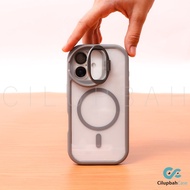 Cilupbah Clear Magnetic with Glass Camera Stand for iPhone 11 12 13 14 15 16 Plus Pro Max