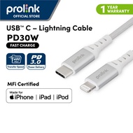 Prolink 30W USB-C to Lightning PD Cable | Apple iPhone 14/13/12/XS/SE - 1 Meter  [APPLE C94 PD Fast Charge]