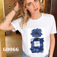 BAJU STOK SEDIA LENGAN PENDEK BUNGA BIRU WANGI LAWA CANTIK LELAKI WANITA T COTTON FLORA PERFUME CHAN