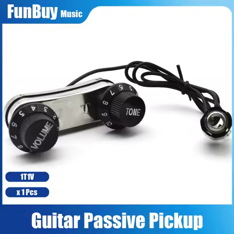 1 Pcs PS-700 Acoustic Guitar Passive EQ Preamp Piezo Pickup with 500K 1V1T Volume and Tone Control K