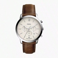 Men's Neutral Quartz Watch, White Circular Dial & Leather Strap, Daily Wear FS5380