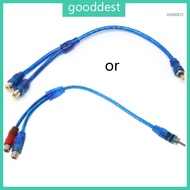 GOO Car MP3 o RCA 1 Male to 2 Female Y Splitter Cable Adapter Cord