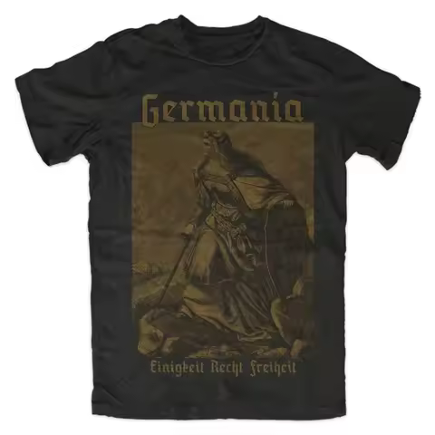 Deutschland Prussia Germania Goddess Gott Mit Uns Gloria T-Shirt Summer Casual Short Sleeve O Neck M