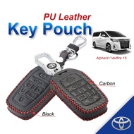 1PC Toyota Alphard/Vellfire 2015 Car Key Pouch Leather Case Remote Control Accessories Sarung Kunci Kereta Aksesori 车钥匙包