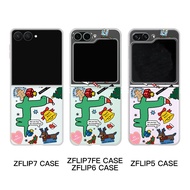 Ốp Lưng Điện Thoại Hình Khủng Long Noel Siêu Mỏng Cho Samsung ZFlip7FE ZFlip6 Flip5 W25 Toàn Diện Bả