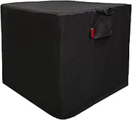 Cover Geny Outdoor Waterproof Fire Pit Cover, Square 600D Heavy Duty Black Fire Bowl Cover (36''L x 