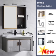 NEW Aluminium Bathroom Cabinet Basin Set Ceramic Sink Mirror Box Basin Kabinet Bercermin Sinki Tanda