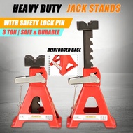 Heavy Duty 3 Ton Jack Stands, Adjustable Height Car Jack Stands with Rubber Saddle & Safety Chain, D