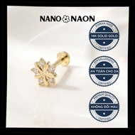 [Nano&Naon] Korean Gold snowflake earrings with artificial diamonds Lab Grown Diamond - Nano&Naon