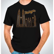 MENARA BERKEMBAR & MERDEKA 118 🇲🇾 Baju-T 100% Cotton Souvenir T Shirt Cetak Garis Emas