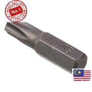 MC# 1pc Torx Bits, 25mm Length S2 Alloy Steel Screw Driver Bit, T6-T40 1/4 Inch Hex Shank 6 Point St