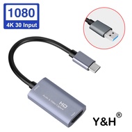 Y&amp;H Audio Video Capture Card HDMI-compatible to Type-C Record and Live Streaming via DSLR,Camcorder,Action Cam,PS4, Xbox,Switch