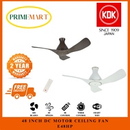 KDK E48HP 48 INCH WIFI DC MOTOR CEILING FAN - MATTE WHITE / BROWN + 2 YEARS WARRANTY