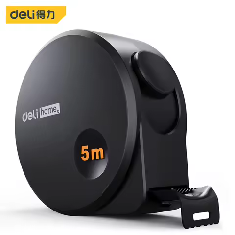 Deli 3M/5M Multifunctional Measuring Tape,Black Carbon Steel Material,Portable Measuring Tool,Househ