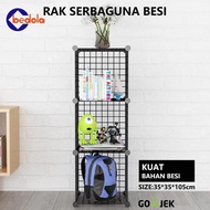 Iron Bookshelf Multipurpose Stacking Shelf Srak Toys Storage Box 3 Boxes