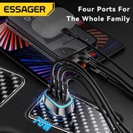 Essager 70W Car Charger 2C2a PD Fast Charging Colorful Ambient Lights Compatible With Iphone Huawei