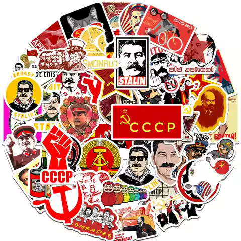 50PCS Soviet Union CCCP Socialism Joseph Stalin Stickers Vinyl Waterproof for Laptop Phone Case Note