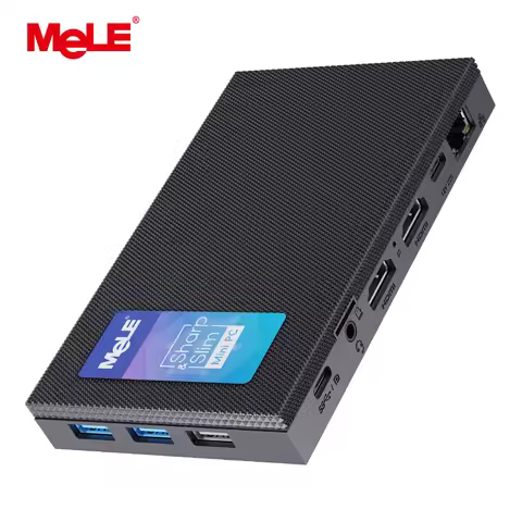 MeLE Quieter4C N150 Fanless Mini PC 32GB LPDDR5 512GB Micro Desktop Computer,4K,Dual HDMI,All-in-One