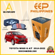 EEP - DB-1380 Brake Pad Front for Toyota Wigo G A/T, 2014-2022, D2343-9577-GC High Quality