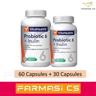 VitaHealth Probiotics 6+ Inulin 60 + 30 Capsules EXP:08/2025 ( Vita Health VitaHealth Pro 6 Probiotic )