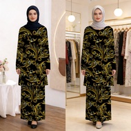 Hitam Gold Black Baju Kurung Gold Mustard Baju Kurung Moden 2026 Raya Plus Size Outfit Dress Muslima