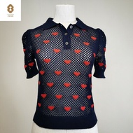 Christine Dior 襯衫 - 毛衣海軍藍和紅心我愛巴黎 上衣
Christine Dior Shirt - SWEATER Navy Blue and Red Hearts I Love Paris Top